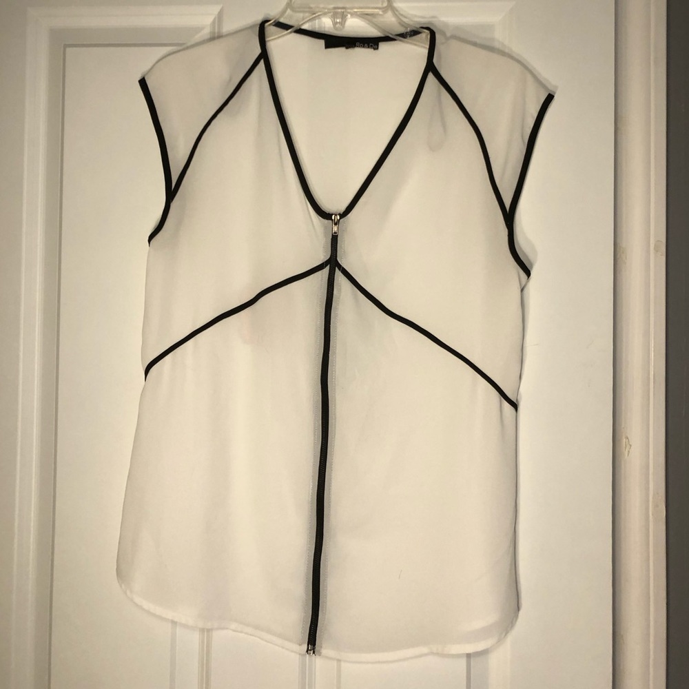 Sheer white zip up top